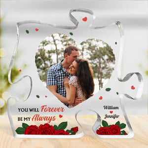 Tu es la pièce manquante de mon cœur - Plaque acrylique personnalisée en forme de puzzle pour couple - Télécharger une image, cadeau pour mari et femme, anniversaire