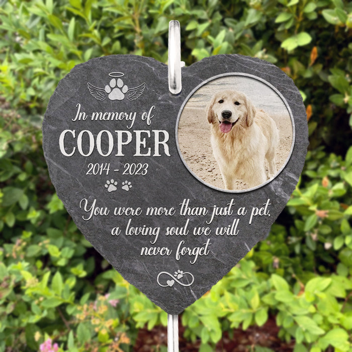 Ardoise et crochet commémoratifs personnalisés pour jardin - Décorations funéraires, cadeaux commémoratifs pour chiens, pierres commémoratives pour animaux de compagnie, cadeau de condoléances pour la perte d'un chien, pierre commémorative pour chien