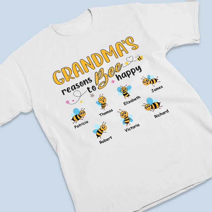 Une grand-mère heureuse grâce à ses enfants - T-shirt, sweat à capuche et sweat-shirt unisexe personnalisé pour la famille - Cadeau de fête des mères et d'anniversaire pour grand-mère