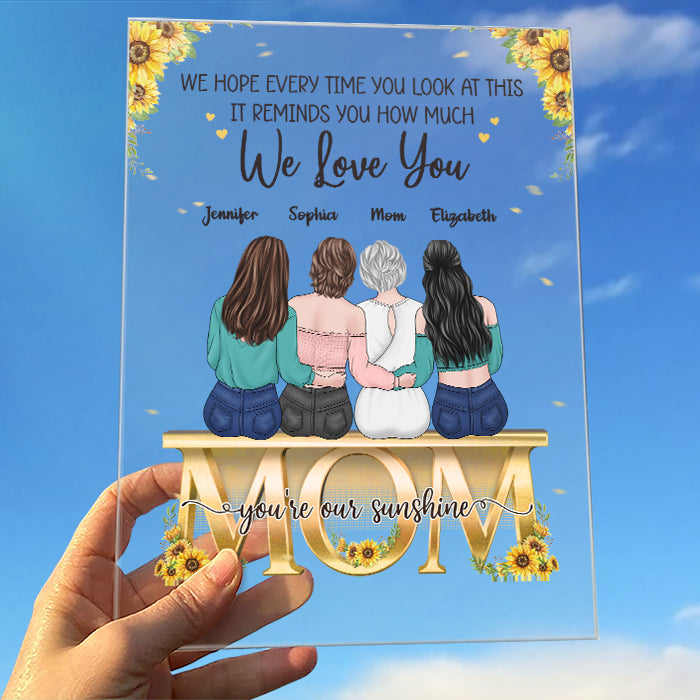 Mère et filles de l'étoile - Plaque acrylique personnalisée pour la famille - Cadeau de fête des mères et d'anniversaire pour maman
