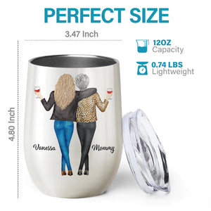 Like Mother Like Daughter Oh Crap - Family Personalized Custom Wine Tumbler - Mother's Day, Birthday Gift For Mother From Daughter