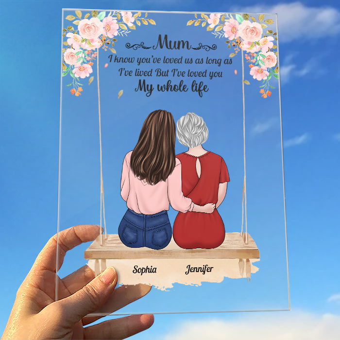 Tu m'auras toujours - Plaque acrylique personnalisée pour la famille - Cadeau d'anniversaire pour maman