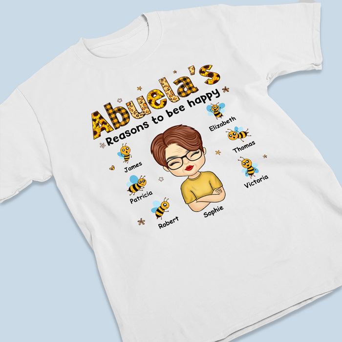 Mes raisons d'être heureux - T-shirt, sweat à capuche, sweat-shirt unisexe personnalisé pour la famille - Cadeau de fête des mères, d'anniversaire pour grand-mère