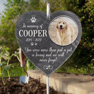 Ardoise et crochet commémoratifs personnalisés pour jardin - Décorations funéraires, cadeaux commémoratifs pour chiens, pierres commémoratives pour animaux de compagnie, cadeau de condoléances pour la perte d'un chien, pierre commémorative pour chien