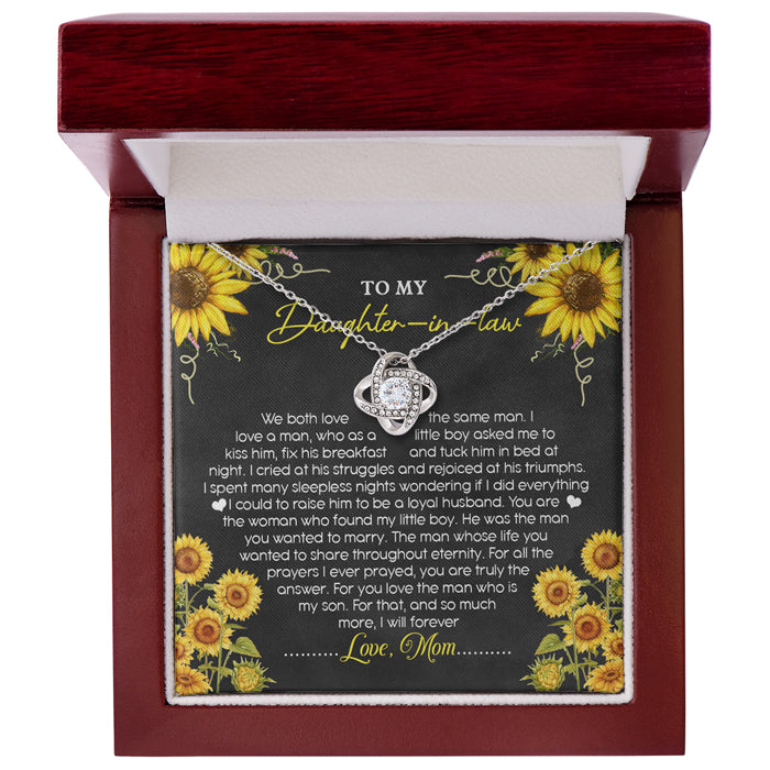 My Dear, You Are Truly The Answer - Family Love Knot Necklace - Gift For Daughter-In-Law