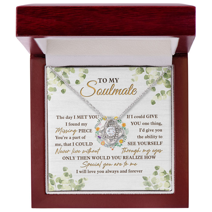 The Day I Met You I Found My Missing Piece - Couple Love Knot Necklace - Gift For Wife, Anniversary