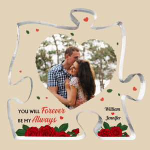 Tu es la pièce manquante de mon cœur - Plaque acrylique personnalisée en forme de puzzle pour couple - Télécharger une image, cadeau pour mari et femme, anniversaire