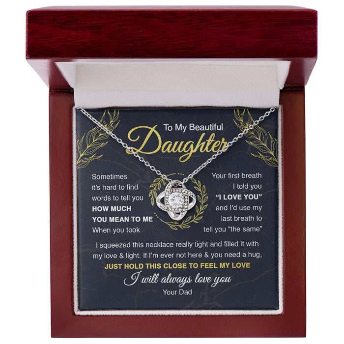 I Will Always Love You - Family Love Knot Necklace - Gift For Daughter From Dad