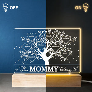 This Grandma Belongs To - Family Personalized Custom Rectangle Shaped 3D LED Light - Mother's Day, Birthday Gift For Mom, Grandma