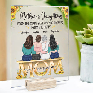Mère et filles de l'étoile - Plaque acrylique personnalisée pour la famille - Cadeau de fête des mères et d'anniversaire pour maman