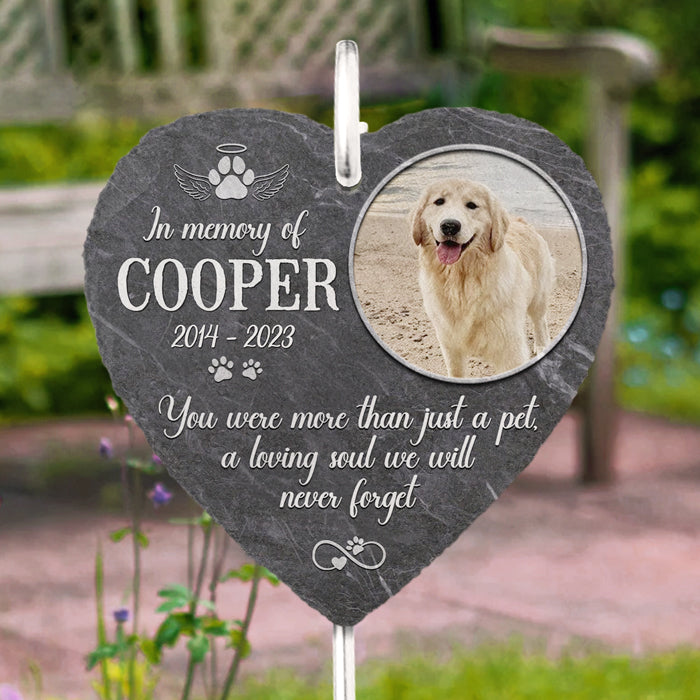 Ardoise et crochet commémoratifs personnalisés pour jardin - Décorations funéraires, cadeaux commémoratifs pour chiens, pierres commémoratives pour animaux de compagnie, cadeau de condoléances pour la perte d'un chien, pierre commémorative pour chien