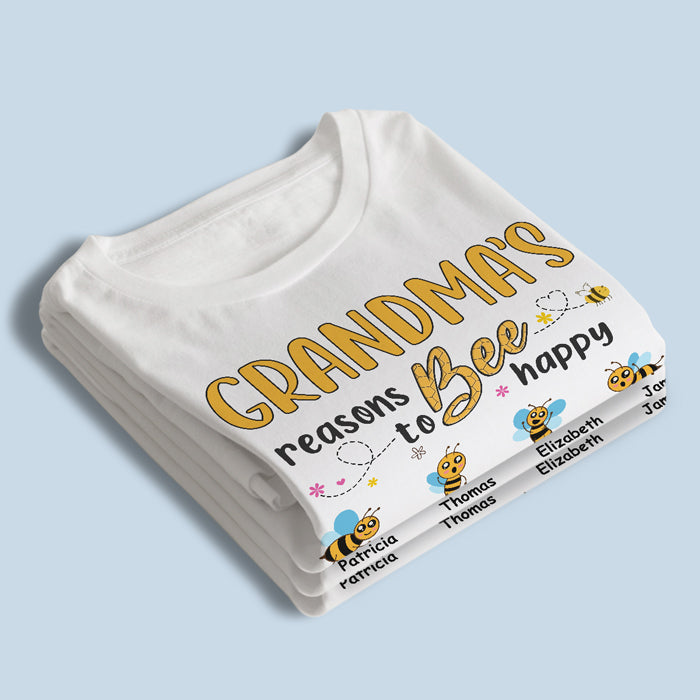 Une grand-mère heureuse grâce à ses enfants - T-shirt, sweat à capuche et sweat-shirt unisexe personnalisé pour la famille - Cadeau de fête des mères et d'anniversaire pour grand-mère