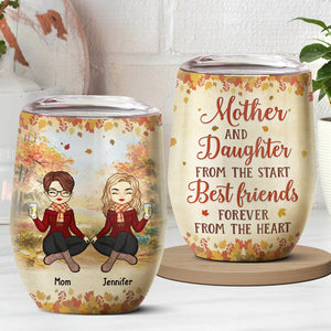 L'amour entre nous est éternel - Verre à vin personnalisé pour la famille - Cadeau de fête des mères, d'anniversaire pour mère de la part de sa fille 