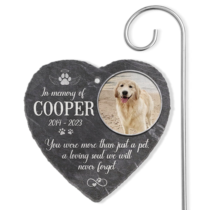 Ardoise et crochet commémoratifs personnalisés pour jardin - Décorations funéraires, cadeaux commémoratifs pour chiens, pierres commémoratives pour animaux de compagnie, cadeau de condoléances pour la perte d'un chien, pierre commémorative pour chien