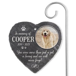 Ardoise et crochet commémoratifs personnalisés pour jardin - Décorations funéraires, cadeaux commémoratifs pour chiens, pierres commémoratives pour animaux de compagnie, cadeau de condoléances pour la perte d'un chien, pierre commémorative pour chien