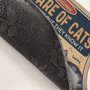Beware, Guard Cats Are On Duty - Cat Personalized Custom Decorative Mat - Gift For Pet Owners, Pet Lovers