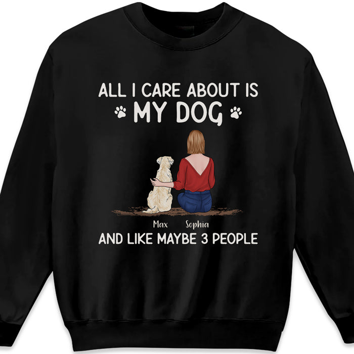 Une fille qui aime vraiment ses chiens - T-shirt, sweat à capuche et sweat-shirt unisexe personnalisé avec chien - Cadeau pour les propriétaires et les amoureux des animaux