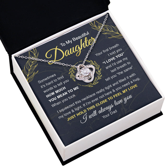 I Will Always Love You - Family Love Knot Necklace - Gift For Daughter From Dad