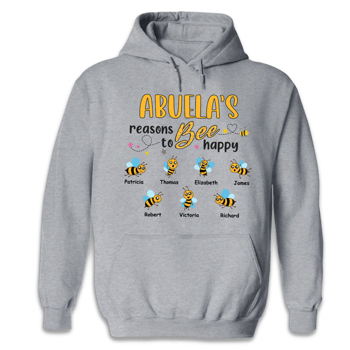 Une grand-mère heureuse grâce à ses enfants - T-shirt, sweat à capuche et sweat-shirt unisexe personnalisé pour la famille - Cadeau de fête des mères et d'anniversaire pour grand-mère