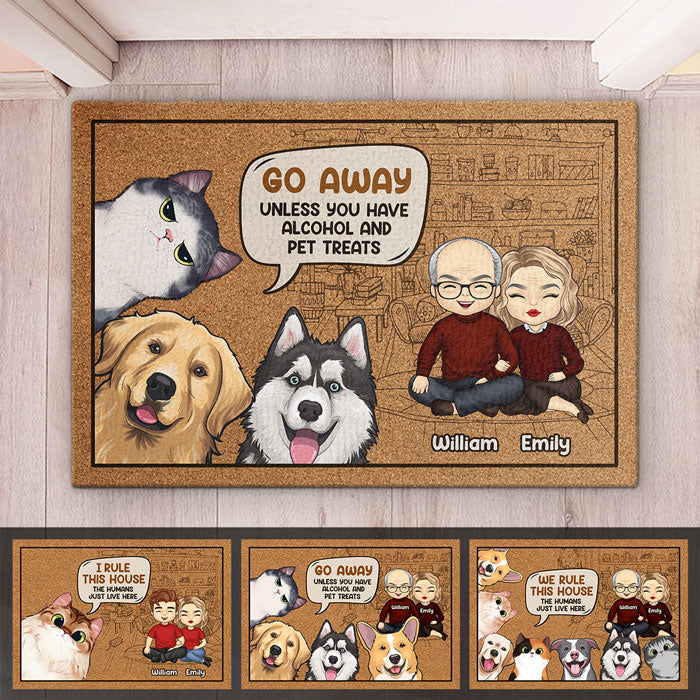 Je règne sur cette maison - Tapis décoratif personnalisé pour chien et chat - Cadeau pour les propriétaires d'animaux et les amoureux des animaux