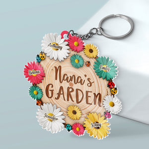 Le plus beau jardin du monde - Porte-clés personnalisé en acrylique en forme de fleur - Cadeau d'anniversaire pour grand-mère et fête des mères