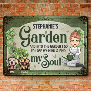 Je vais perdre la tête et trouver mon âme - Panneau en métal personnalisé pour décoration de jardin - Cadeau de pendaison de crémaillère pour les amateurs de jardinage