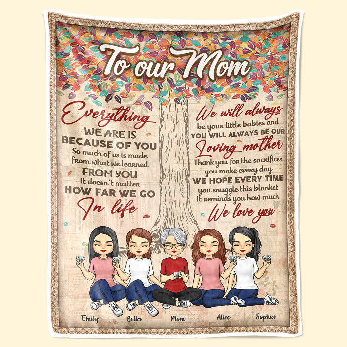 Nous serons toujours vos petits bébés - Couverture personnalisée pour la famille - Cadeau de fête des mères, d'anniversaire pour maman de la part de sa fille