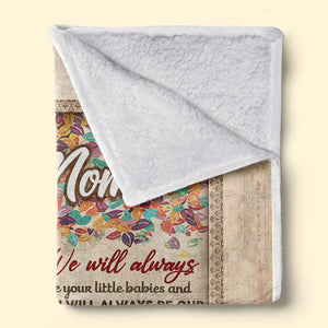 Nous serons toujours vos petits bébés - Couverture personnalisée pour la famille - Cadeau de fête des mères, d'anniversaire pour maman de la part de sa fille
