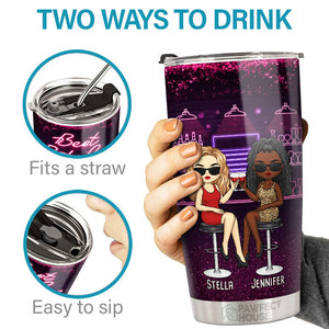 Here's To Another Year Of Bonding Over Alcohol - Bestie Personalized Custom Tumbler - Gift For Best Friends, BFF, Sisters