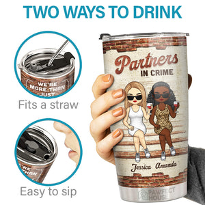 Like A Really Small Gang Partners In Crime - Bestie Personalized Custom Tumbler - Gift For Best Friends, BFF, Sisters