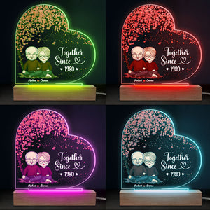 Je suis à toi ensemble depuis - Couple personnalisé en forme de cœur 3D LED lumière - Cadeau pour mari femme, anniversaire