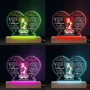 I’d Choose You In A Hundred Lifetimes - Couple Personalized Custom Heart Shaped 3D LED Light - Gift For Husband Wife, Anniversary
