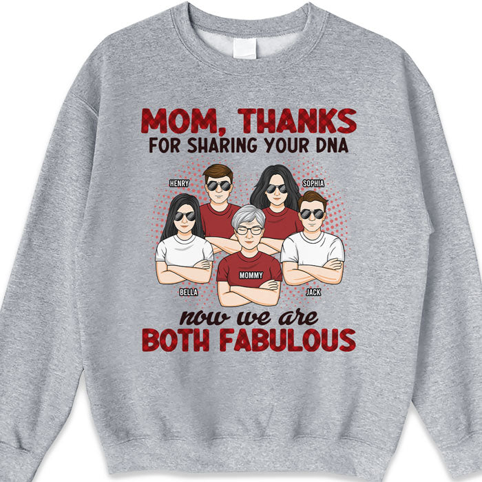 Maman, merci d'avoir partagé ton ADN - T-shirt, sweat à capuche, sweat-shirt unisexe personnalisé pour la famille - Cadeau de fête des mères, d'anniversaire pour maman