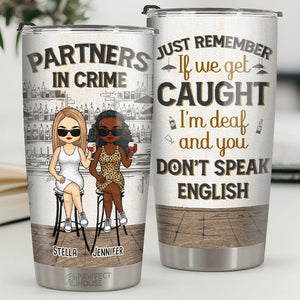Partenaires dans le crime - Gobelet personnalisé Bestie - Cadeau pour meilleures amies, meilleures amies, sœurs