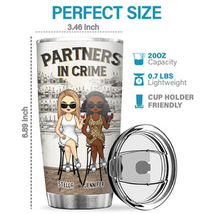 Partenaires dans le crime - Gobelet personnalisé Bestie - Cadeau pour meilleures amies, meilleures amies, sœurs