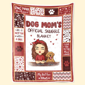 Fur Baby's Mom Official Snuggle Blanket - Dog & Cat Personalized Custom Blanket - Gift For Pet Owners, Pet Lovers