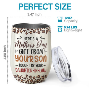 Maman, voici ton cadeau pour la fête des mères - Verre à vin personnalisé pour la famille - Cadeau de fête des mères, d'anniversaire pour maman 