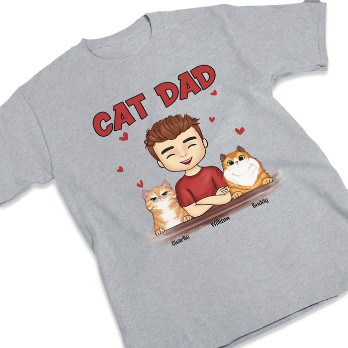 Meilleur papa à fourrure du monde - T-shirt, sweat à capuche et sweat-shirt unisexe personnalisé pour chien et chat - Cadeau pour propriétaires et amoureux des animaux