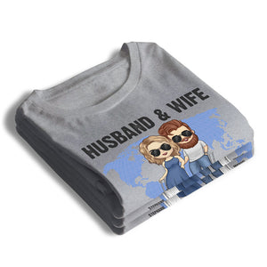 Mari et femme, partenaires de voyage pour la vie - Cadeau pour couple, mari et femme - T-shirt unisexe personnalisé