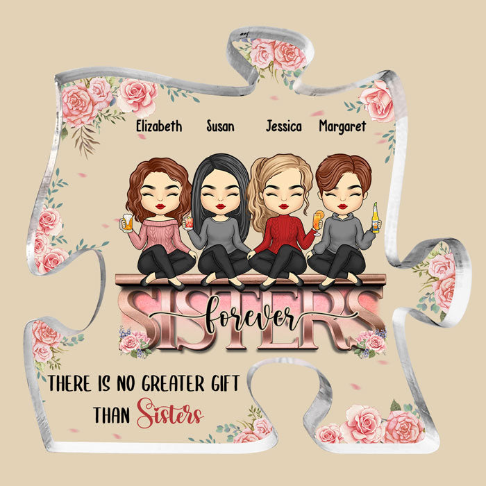 Il n'y a pas de plus beau cadeau que des sœurs - Plaque acrylique personnalisée en forme de puzzle pour meilleure amie - Cadeau pour meilleures amies, meilleures amies, sœurs