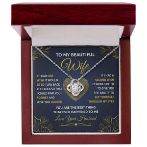 J'aimerais te trouver plus tôt et t'aimer plus longtemps - Collier avec nœud d'amour pour couple - Cadeau pour femme, anniversaire