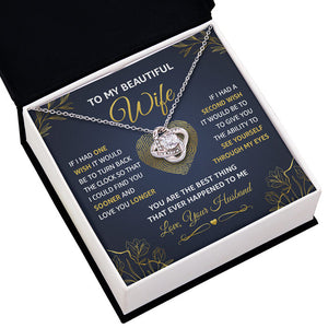 J'aimerais te trouver plus tôt et t'aimer plus longtemps - Collier avec nœud d'amour pour couple - Cadeau pour femme, anniversaire