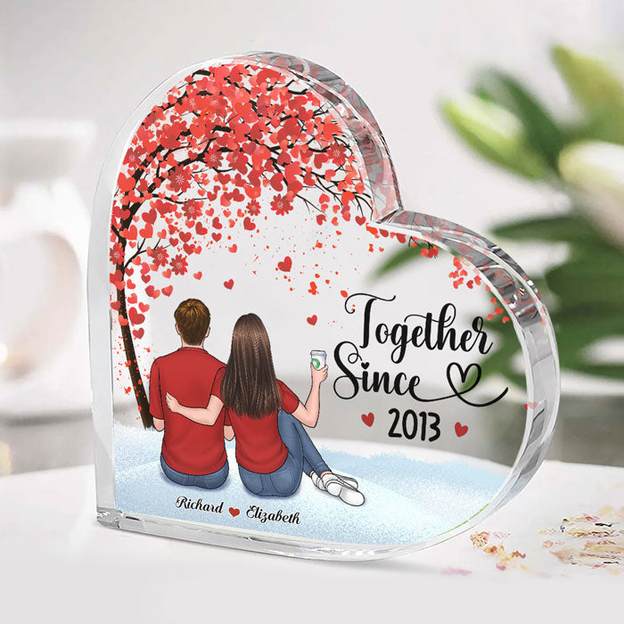Je suis à toi, tu es à moi - Plaque acrylique personnalisée en forme de cœur pour couple - Cadeau pour mari et femme, anniversaire