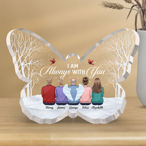 Pour toujours dans nos cœurs - Plaque commémorative personnalisée en acrylique en forme de papillon - Cadeau de condoléances, cadeau pour les membres de la famille