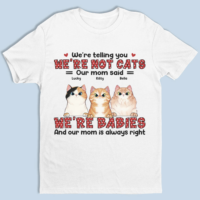 Nous ne sommes pas des animaux de compagnie, nous sommes des bébés - T-shirt unisexe personnalisé pour chien et chat, sweat à capuche, sweat-shirt - Cadeau pour les propriétaires d'animaux de compagnie, les amoureux des animaux