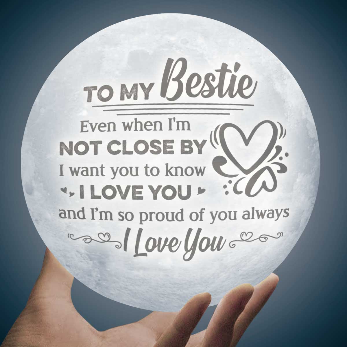 Je suis si fier de toi - Lampe de lune - Cadeau pour meilleure amie, meilleure amie, sœur, cadeau d'anniversaire pour meilleure amie et amie, cadeau de Noël