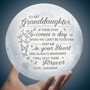 Quand on ne peut pas être ensemble - Lampe de lune - À ma petite-fille, cadeau pour petite-fille, cadeau de grand-mère pour petite-fille, cadeau d'anniversaire pour petite-fille, cadeau de Noël