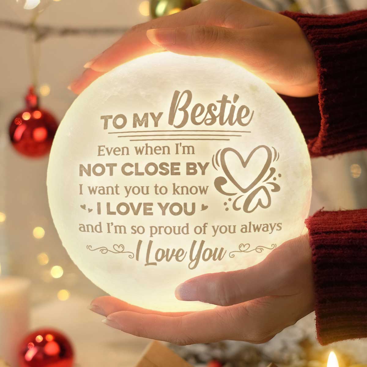 Je suis si fier de toi - Lampe de lune - Cadeau pour meilleure amie, meilleure amie, sœur, cadeau d'anniversaire pour meilleure amie et amie, cadeau de Noël