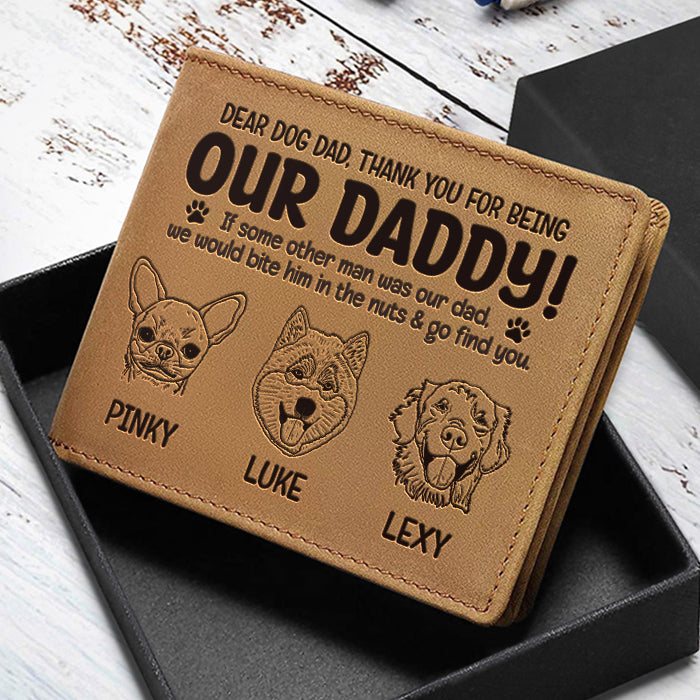 Cher papa chien, on t'aime ! - Portefeuille à deux volets personnalisé - Cadeau pour papa