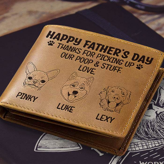 Cher papa chien, on t'aime ! - Portefeuille à deux volets personnalisé - Cadeau pour papa